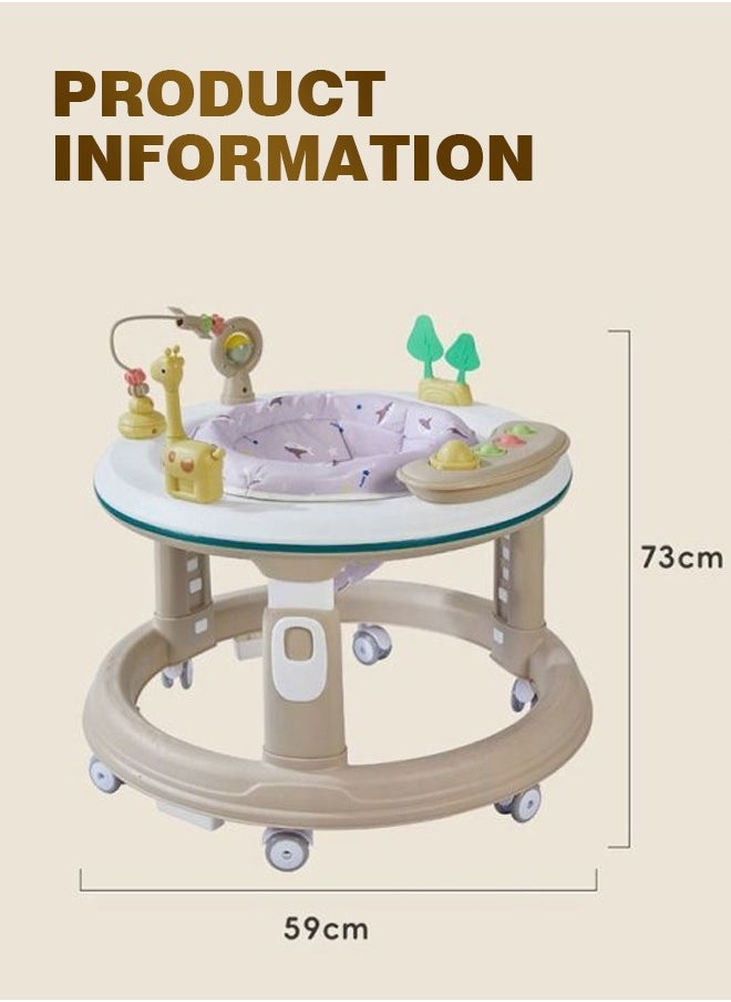 Soft Touch Baby Walker with Wheels Baby Round Walker With 5 Adjustable Height Musical Toy 360 Degree Swivel Seat Detachable Toys Infant Walker with Floor Mats for 6-18 Months Boys and Girls  - Image 4