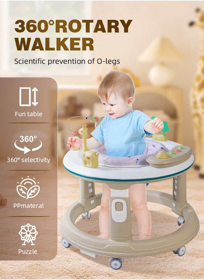 Soft Touch Baby Walker with Wheels Baby Round Walker With 5 Adjustable Height Musical Toy 360 Degree Swivel Seat Detachable Toys Infant Walker with Floor Mats for 6-18 Months Boys and Girls  - Image 5