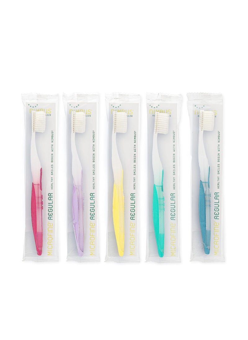 Nimbus - NIMBUS Extra Soft Toothbrushes (Regular Size Head), Periodontist Design Tapered Bristles for Sensitive Teeth & Receding Gums (5 Pack, Colors May Vary) - Image 1