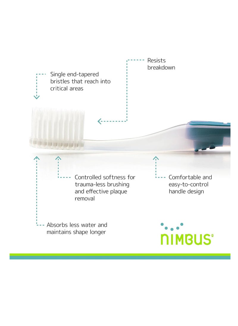 Nimbus - NIMBUS Extra Soft Toothbrushes (Regular Size Head), Periodontist Design Tapered Bristles for Sensitive Teeth & Receding Gums (5 Pack, Colors May Vary) - Image 1