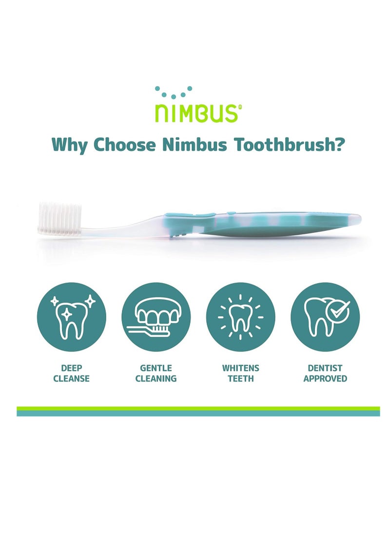 Nimbus - NIMBUS Extra Soft Toothbrushes (Regular Size Head), Periodontist Design Tapered Bristles for Sensitive Teeth & Receding Gums (5 Pack, Colors May Vary) - Image 1