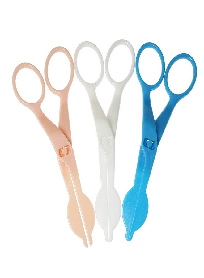 ZYAMY 3pcs ABS Plastic Cake Scissors Flower Fondant Decorating Cake Tool Flowers Lifter Cake Edge Scissors Clip Cream Transfer Confectionery Tool (White, Pink, Blue) - Image 1
