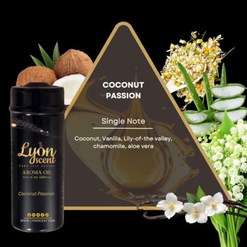 زيت عطري، رائحة جوز الهند (). زيت لآلات توزيع الروائح، يلتقط جوهر المناطق الاستوائية، مع رائحة جوز الهند وفاكهة الباشن فروت النابضة بالحياة التي تهدئ وتهدئ الحواس. - Image 2