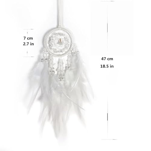 Malicosmile Car Dream Catcher for Rearview Mirror Accessories, Small White Dream Catchers for Car Hanging Ornament for Room Decoration Pendant - Image 2