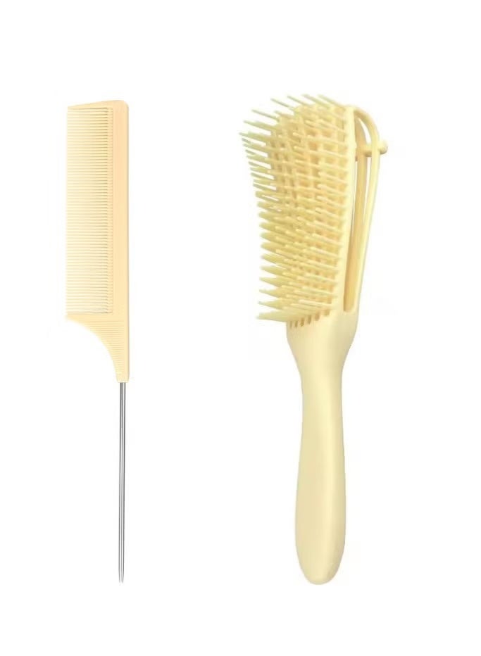 ORiTi Flexi Detangling Brush 4c Hair Detangler Brush for Curly Hair Wet Thick Hair, Beige - Image 1