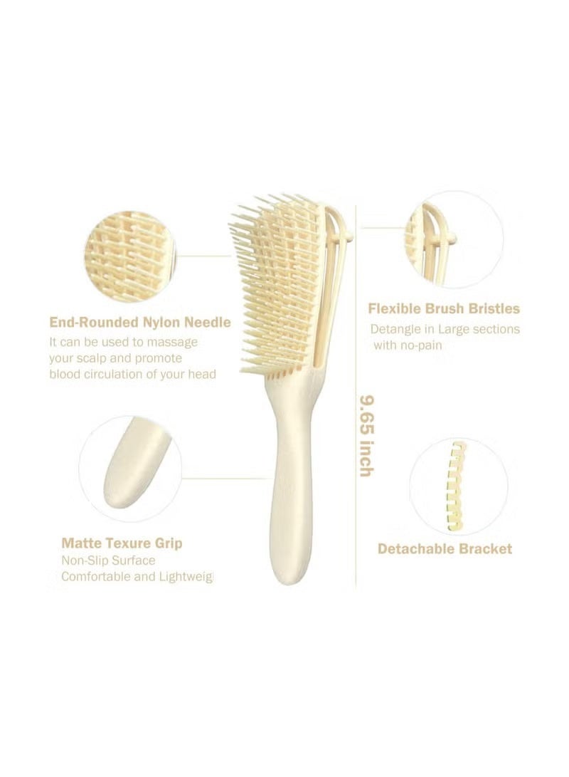 ORiTi Flexi Detangling Brush 4c Hair Detangler Brush for Curly Hair Wet Thick Hair, Beige - Image 4