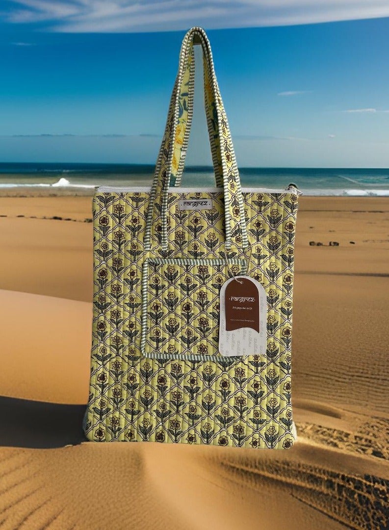 رانجريز حقيبة حمل نسائية من القطن مبطن مصنوعة يدويًا من رانجريز، حقيبة كتف للتسوق مقاس 18 بوصة × 4 بوصة × 16 بوصة - Image 1