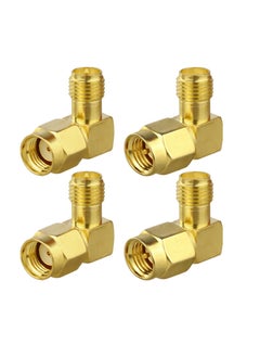 SUNSAR 4 Pcs SMA Angle Adapter Kits 90 Degree Coaxial Adapter Male to Female SMA Connector Right Angle  - Image 1