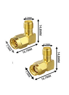 SUNSAR 4 Pcs SMA Angle Adapter Kits 90 Degree Coaxial Adapter Male to Female SMA Connector Right Angle  - Image 2