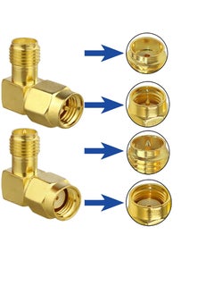 SUNSAR 4 Pcs SMA Angle Adapter Kits 90 Degree Coaxial Adapter Male to Female SMA Connector Right Angle  - Image 3