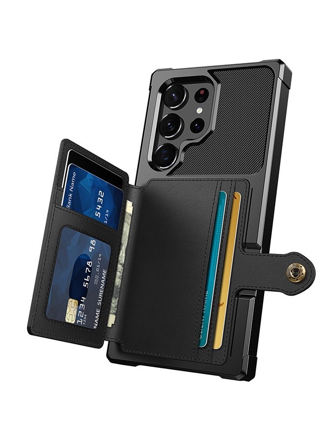 GROIC Case for Samsung Galaxy S23 Ultra 6.8" Wallet Magnetic Back Case with Card Slots Shell Stand Function Ultra Thin Anti-Fingerprint Shockproof Protective Cover  - Image 1