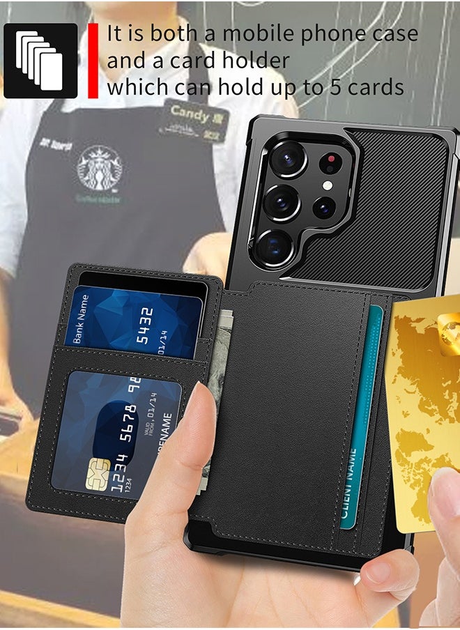 GROIC Case for Samsung Galaxy S23 Ultra 6.8" Wallet Magnetic Back Case with Card Slots Shell Stand Function Ultra Thin Anti-Fingerprint Shockproof Protective Cover  - Image 4