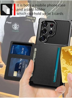GROIC Case for Samsung Galaxy S23 Ultra 6.8" Wallet Magnetic Back Case with Card Slots Shell Stand Function Ultra Thin Anti-Fingerprint Shockproof Protective Cover  - Image 4