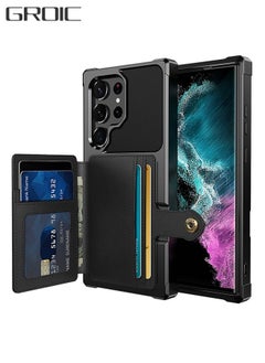 GROIC Case for Samsung Galaxy S23 Ultra 6.8" Wallet Magnetic Back Case with Card Slots Shell Stand Function Ultra Thin Anti-Fingerprint Shockproof Protective Cover  - Image 1