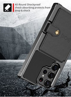 GROIC Case for Samsung Galaxy S23 Ultra 6.8" Wallet Magnetic Back Case with Card Slots Shell Stand Function Ultra Thin Anti-Fingerprint Shockproof Protective Cover  - Image 5