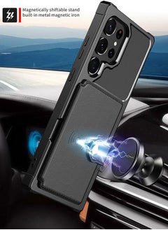 GROIC Case for Samsung Galaxy S23 Ultra 6.8" Wallet Magnetic Back Case with Card Slots Shell Stand Function Ultra Thin Anti-Fingerprint Shockproof Protective Cover  - Image 3