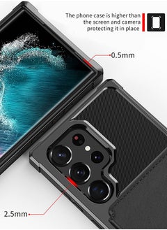 GROIC Case for Samsung Galaxy S23 Ultra 6.8" Wallet Magnetic Back Case with Card Slots Shell Stand Function Ultra Thin Anti-Fingerprint Shockproof Protective Cover  - Image 2