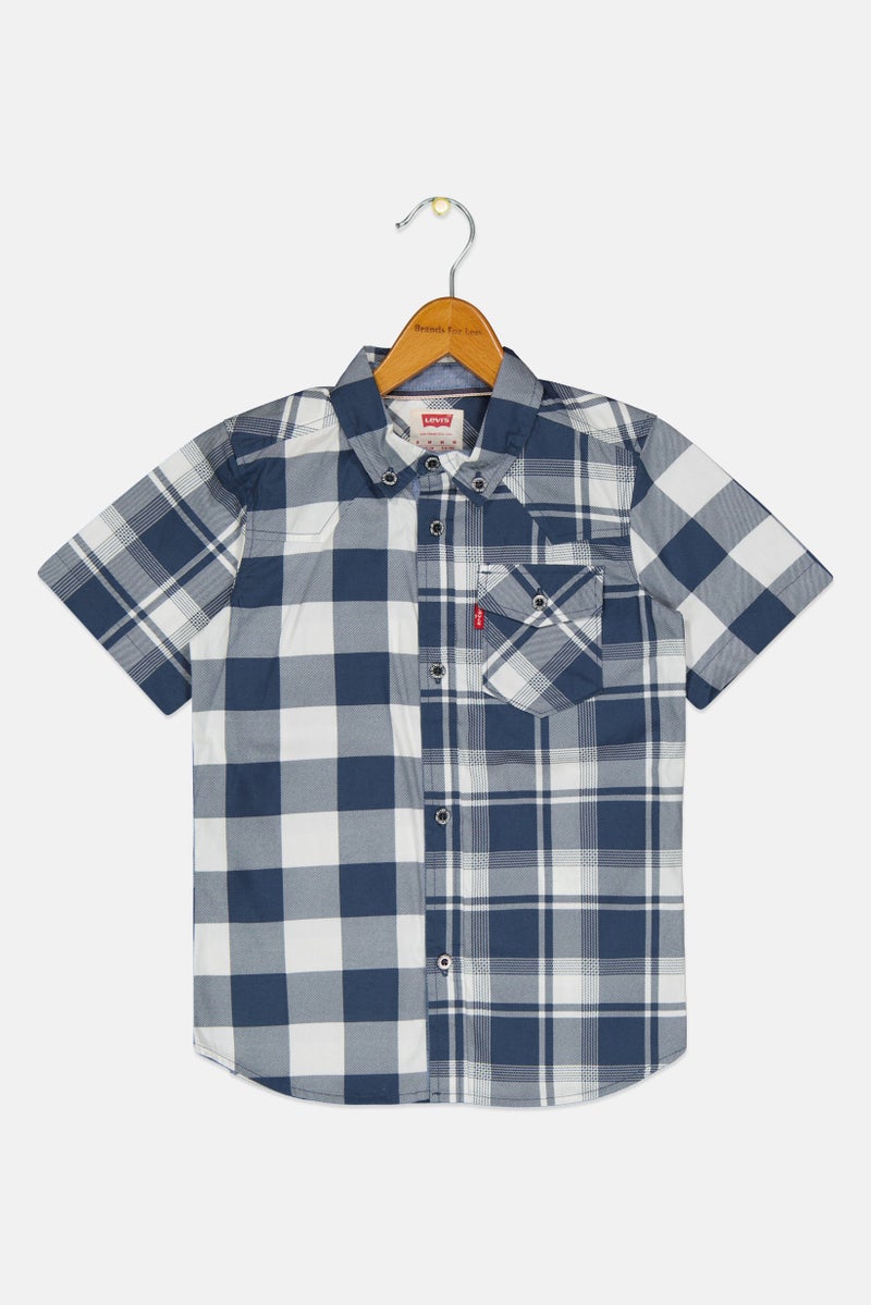 Levi's قميص كاجوال قصير الأكمام للأولاد، مزخرف بمربعات، متعدد الألوان - Image 2