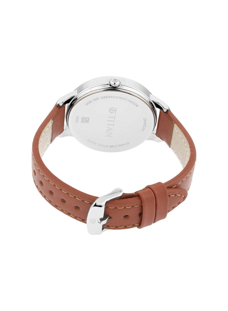 TITAN ساعة يد جلدية تناظرية 2648SL01 - Image 4