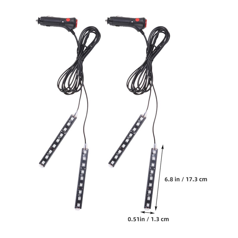 2PCS Footwell Lights Single Color Interior Footwell Lighting Strips Light Strips for Foot Interior Accessories - Image 3