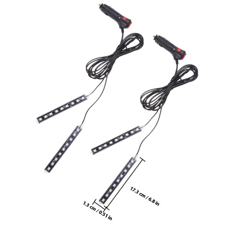 2PCS Footwell Lights Single Color Interior Footwell Lighting Strips Light Strips for Foot Interior Accessories - Image 2