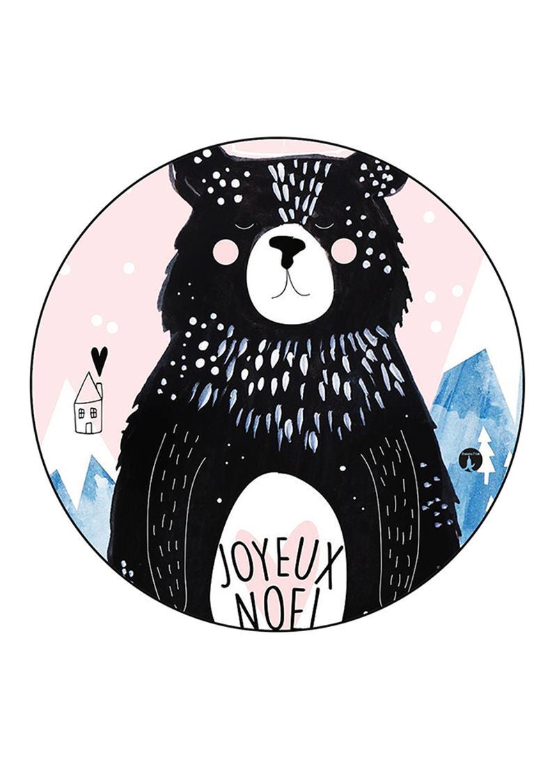 RKN Bear Printed Fridge Magnet Round  Multicolour - Image 1