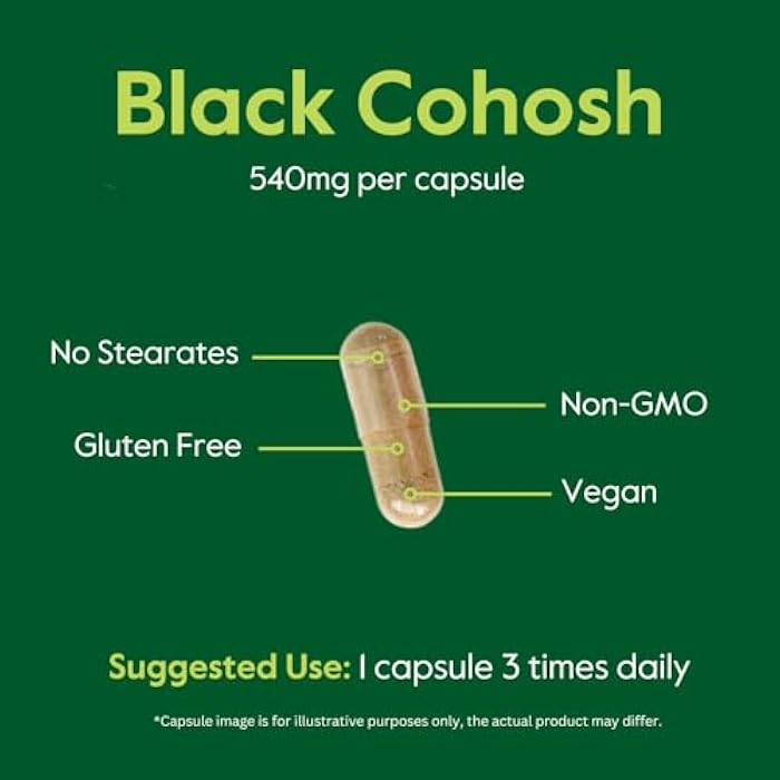 BESTVITE Black Cohosh 540mg (240 Vegetarian Capsules) - No Stearates - No Fillers - Vegan - Non GMO - Gluten Free - Image 5
