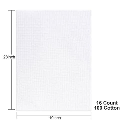 Donmon Aida Cloth 16 Count Cross Stitch Fabric,19×28inch (16CT, White) - Image 2
