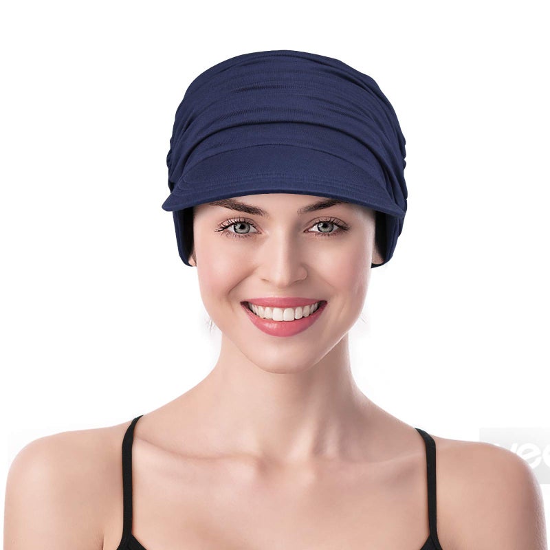 Winitas Chemo Hat for Women Soft Summer Navy - Image 3