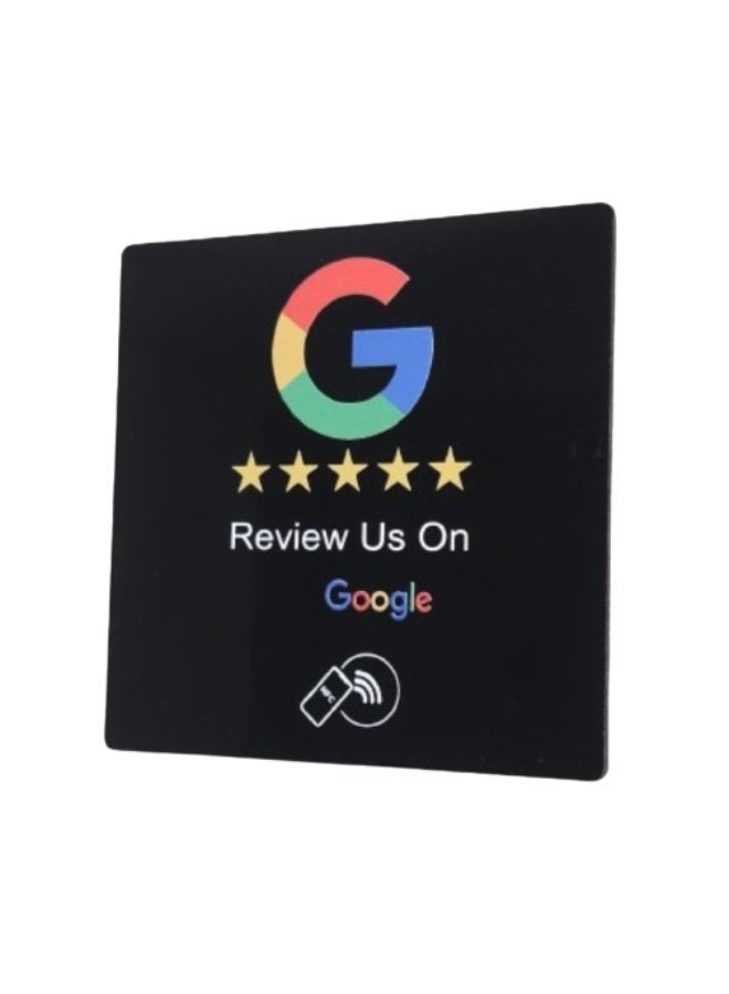 Google NFC Googlè Review Black  Simply Tap to Review,Increase Your Reviews | Review Us on Google | Ready to be activated instantly with your Googlè Review URL. (Acrylic Fob) - Image 1