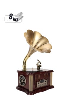 General Gramophone Bluetooth Speaker, Mini Vintage Record Player Phonograph Bluetooth Speaker with FM Radio, Dual Speraker, Remote Control USB Wireless Speaker Music Player for Home  - Image 1
