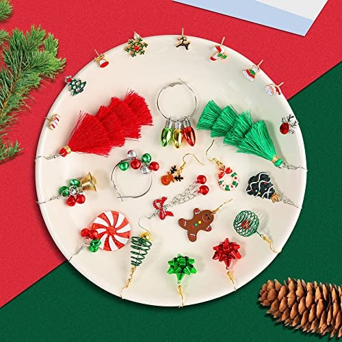 LUYI 23 Pairs Christmas Earrings for Women Xmas Holiday Dangle Earrings Christmas Stud Tree Snowflake Bow Bells Light Earrings Bulk Cute Christmas Party Jewelry Gifts - Image 2