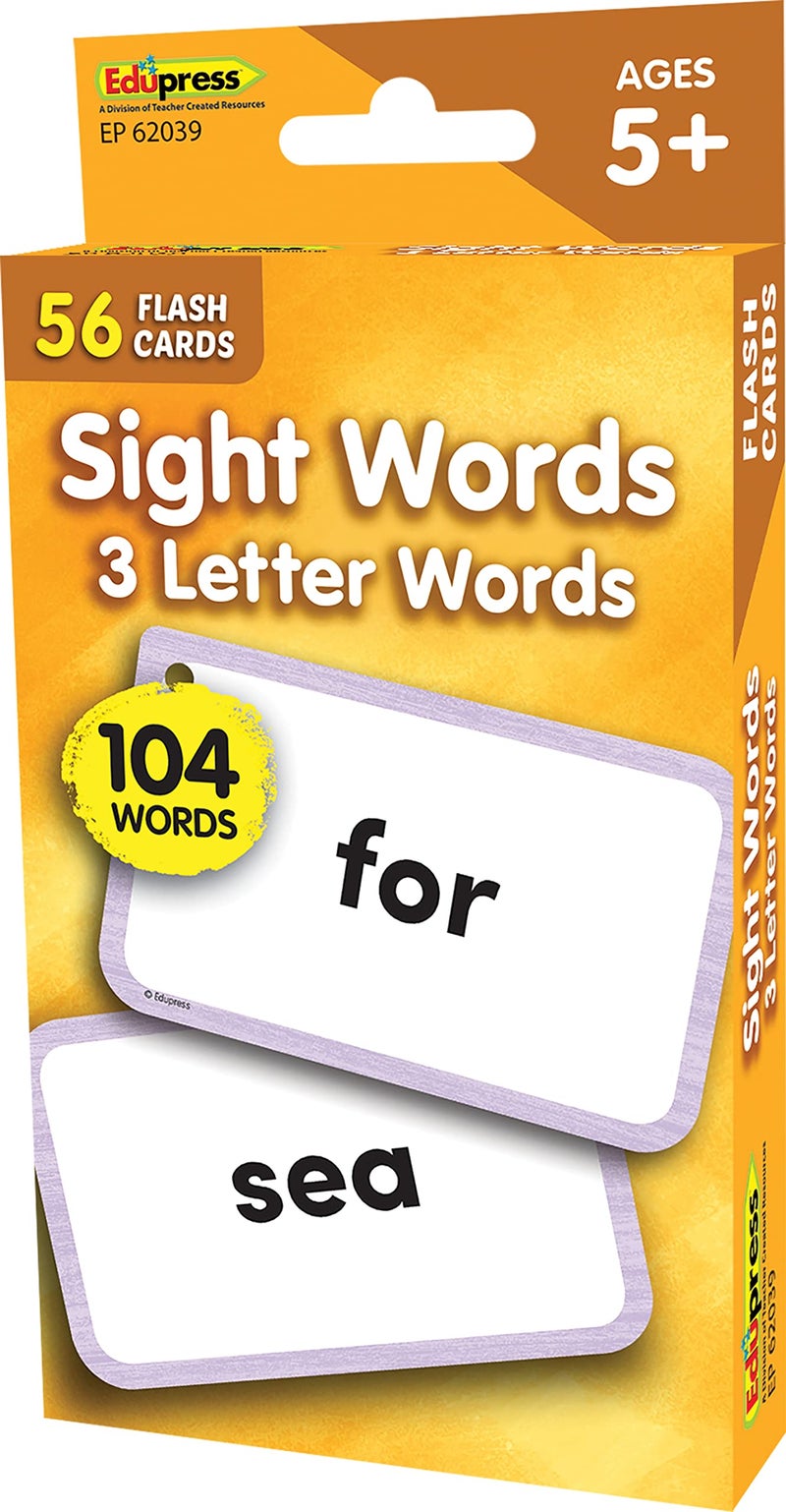 Teacher Created Resources Sight Words Flash Cards - 3 Letter Words (EP62039) - Image 5