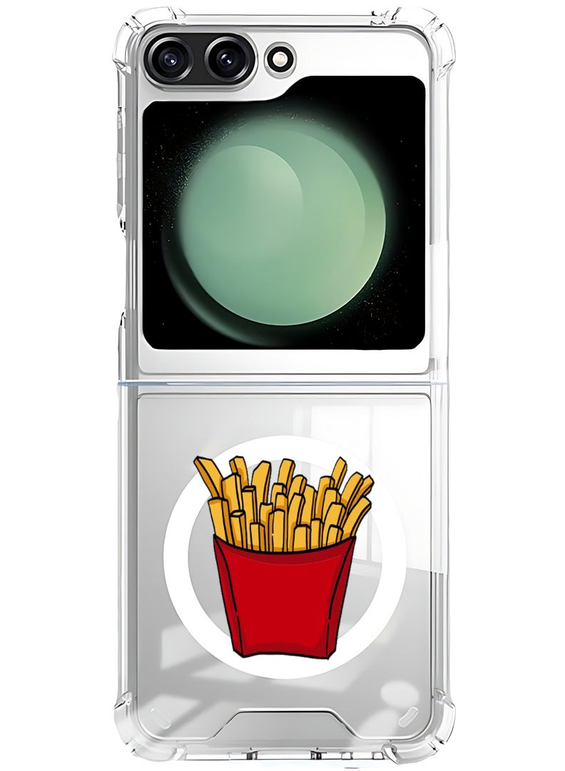 Theodor Magnetic Case for Samsung Galaxy Z Flip 6 Compatible with MagSafe Wireless Charging, Shockproof Phone Bumper Cover Fries - Image 1