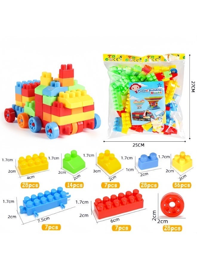 182-Piece Colorful Durable Sturdy Building Blocks Set,Construction educational Multi color block brick Assemble BPA Free Toy Safe for kids negotiating , 3+ Years - Image 4