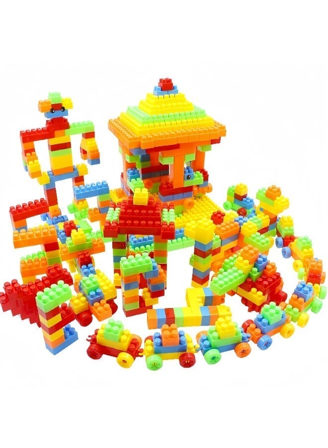 182-Piece Colorful Durable Sturdy Building Blocks Set,Construction educational Multi color block brick Assemble BPA Free Toy Safe for kids negotiating , 3+ Years - Image 3