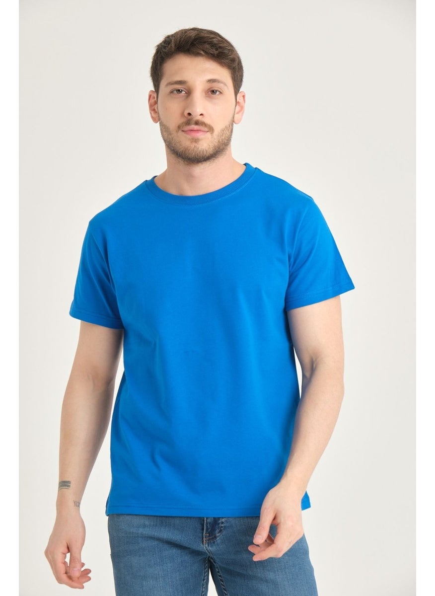 Four Man - 2 Pieces Men's 100% Cotton Standard Pattern Non-Wrinkle Plain Color Basic T-Shirt - Image 1