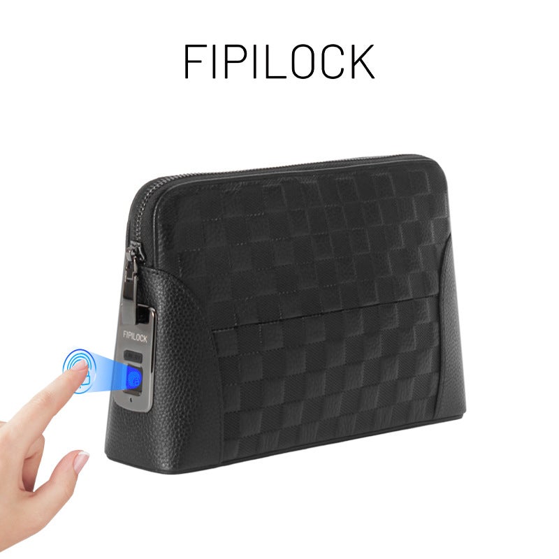 Fipilock Anti - Theft Fingerprint Lock Bag Leather Handbag - Image 2