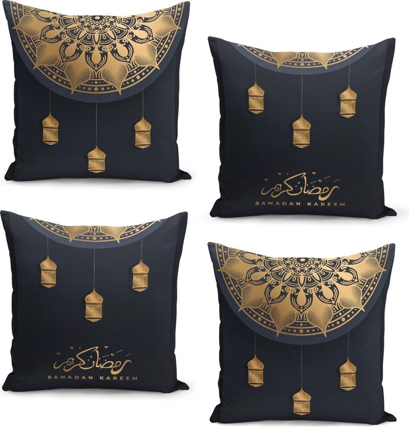 Filamente 4-Piece Cushion Cover Set Ramadan Special Pattern Double-Sided Digital Printed 