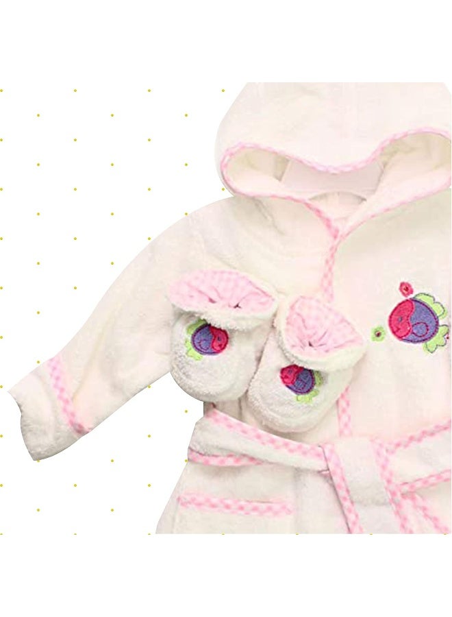 Spasilk روب استحمام هودي من سباسيليك 100% قطن مع حذاء، سمكة بيضاء، مقاس واحد - Image 3