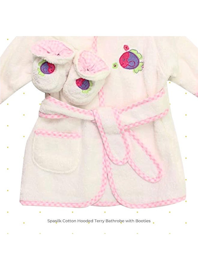 Spasilk روب استحمام هودي من سباسيليك 100% قطن مع حذاء، سمكة بيضاء، مقاس واحد - Image 2