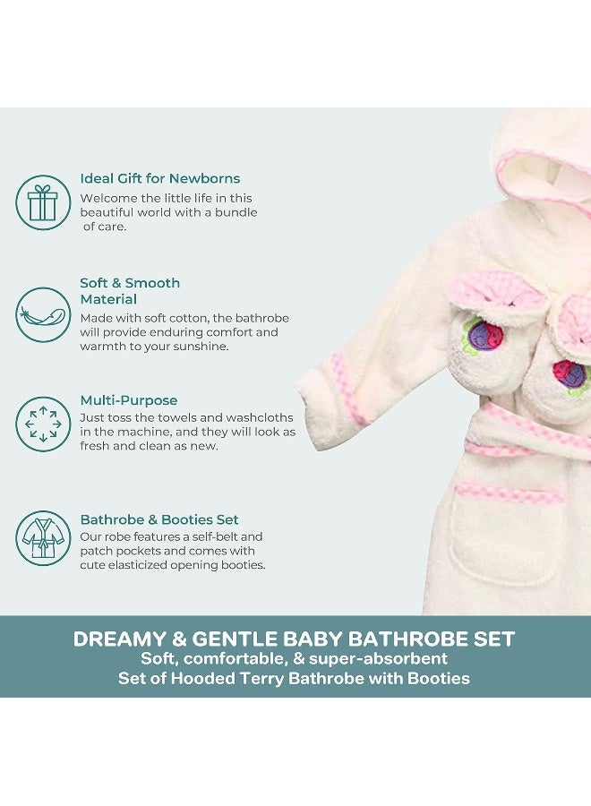 Spasilk روب استحمام هودي من سباسيليك 100% قطن مع حذاء، سمكة بيضاء، مقاس واحد - Image 4