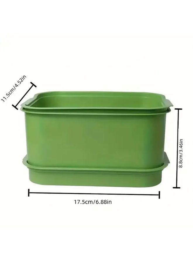 أواني زراعية بلاستيكية خضراء 10 قطع مع فتحات تصريف للشتلات والمايكروغرين للاستخدام الداخلي والخارجي - Image 5