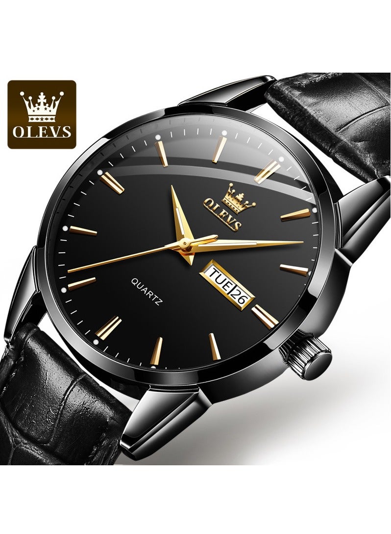 أوليفز ساعة رجالية Olevs ساعة كوارتز ساعة عمل مقاومة للماء للرجال - Image 1