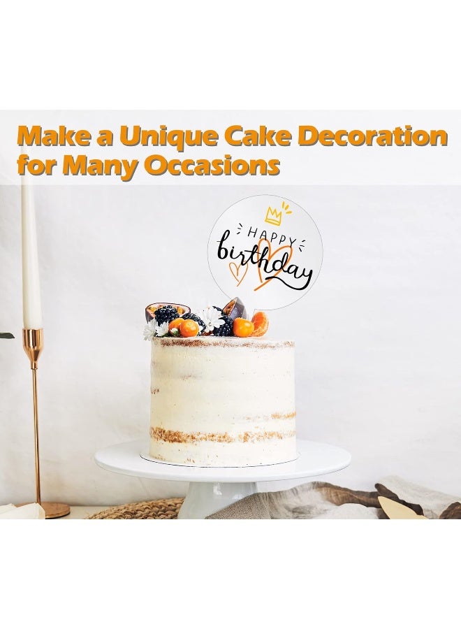 TPGP Acrylic Cake Topper Blanks 12Cm And 10Cm Round Clear Diy Happy Birthday Cake Toppers 8 Pcs - Image 5
