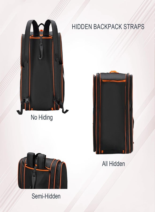 TILDOSAC Lightweight Women & Men Pickleball Bag With Shoe Compartment For Sport, Large Duffle Bag With Fence Hook For Travel Tournaments (Black - Image 3