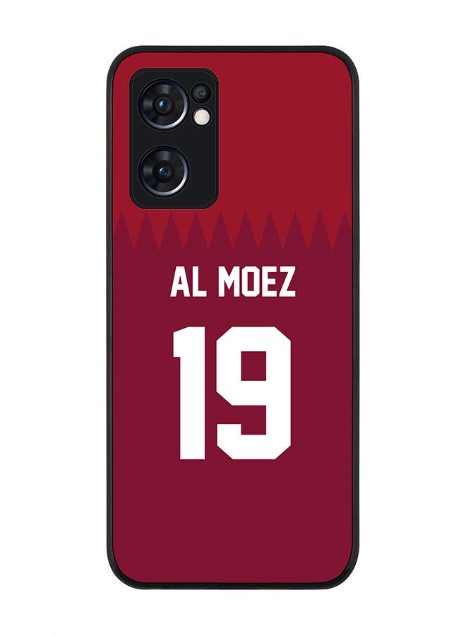 Stylizedd Rugged Black edge case for Oppo Find X5 Lite, Slim fit Soft Case Flexible Cover - Football Team - Qatar, Player Name - Al Moez - Image 1