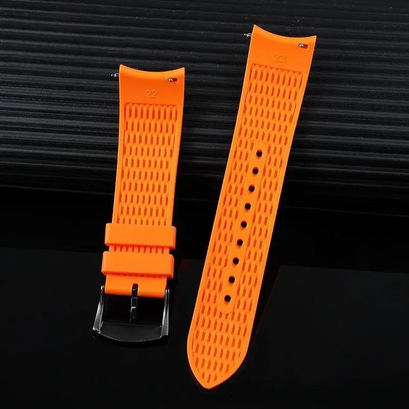 Bluejw 20mm 22mm FKM Rubber Watch Strap - Vintage Waffle Design, Quick Release, Waterproof Breathable Watch Band - Replacement Watch Strap - Image 4