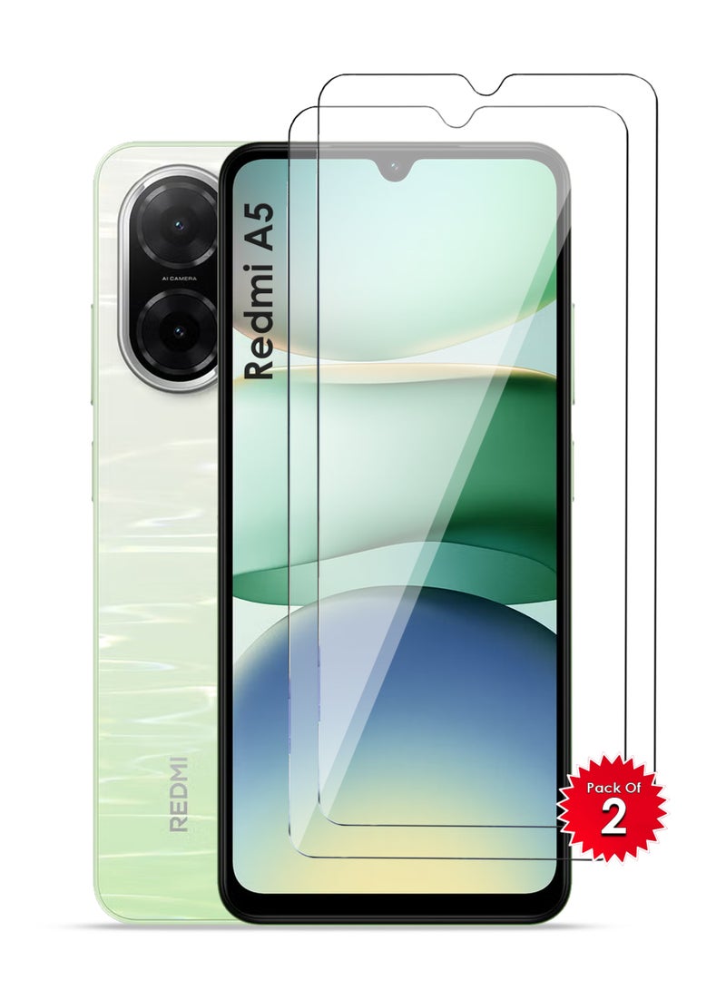 2 Pieces Xiaomi Redmi A5 Tempered Glass Screen Protector - High Transparency, Delicate Touch, Anti-Explosion, Smooth Arc Edges, Easy Installation, Screen Protector for  Xiaomi Redmi A5 - Image 1