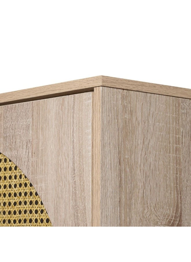 DANUBE HOME Bali 5 Door Wardrobe With 3 Drawers And Mirror Sturdy Closet Clothes Storage Cupboard Modern Design Space Saving Swing Door Cabinet For Bedroom L199Xw55Xh210Cm - Light Oak  - Image 3